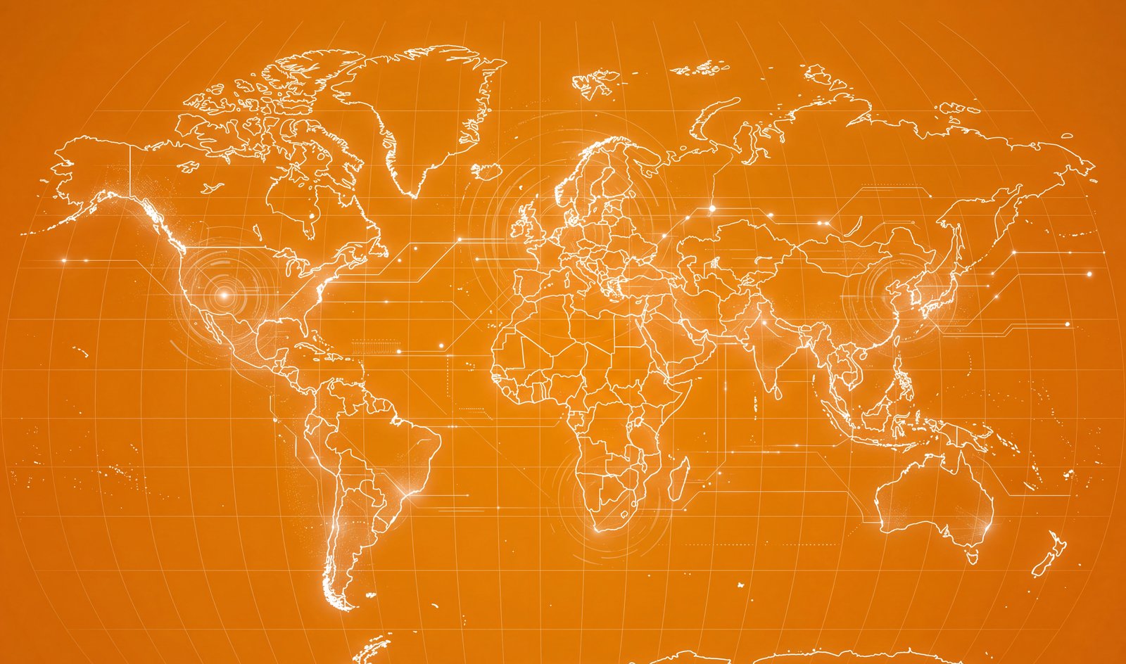 stylised map of world