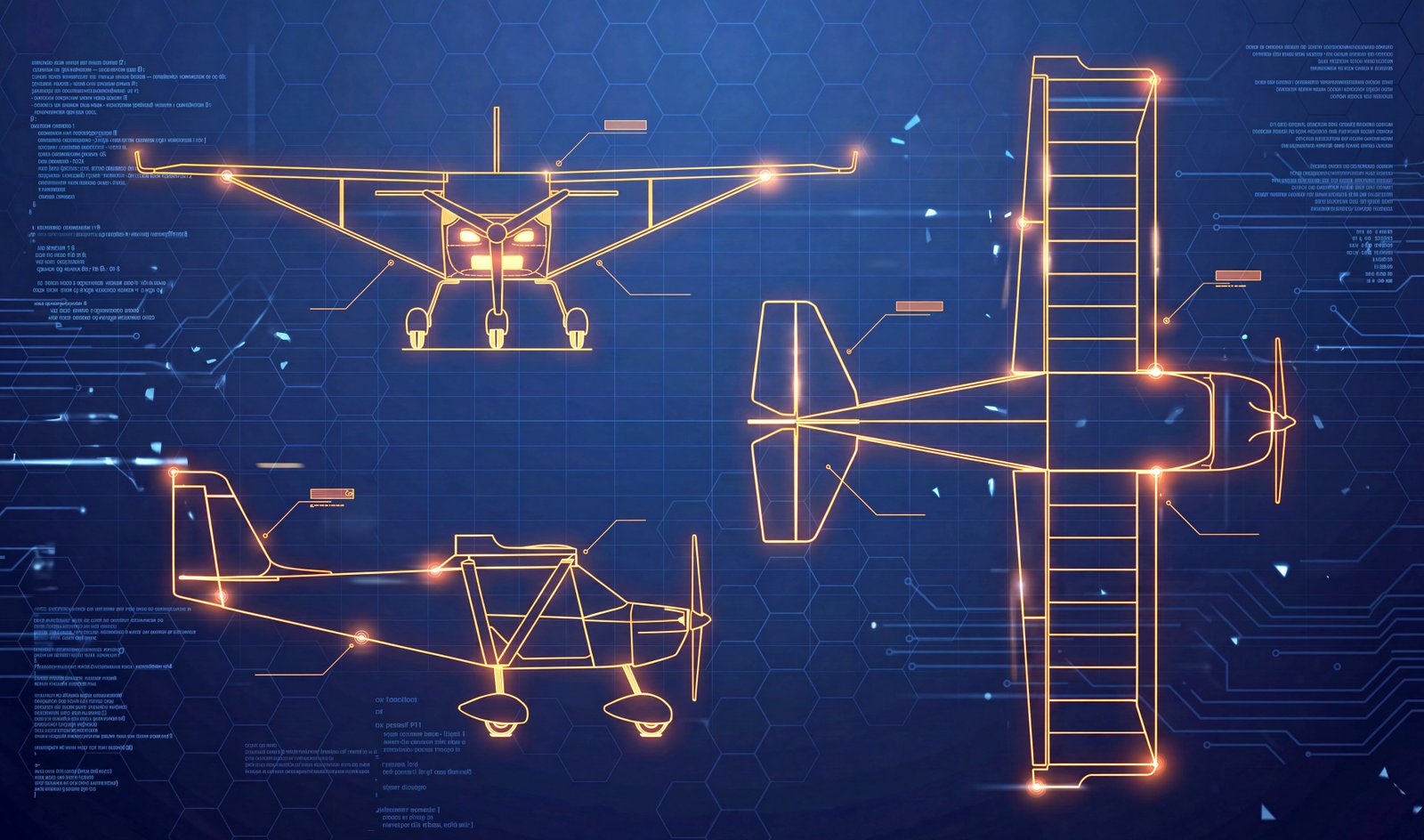 simple blueprint of microlight